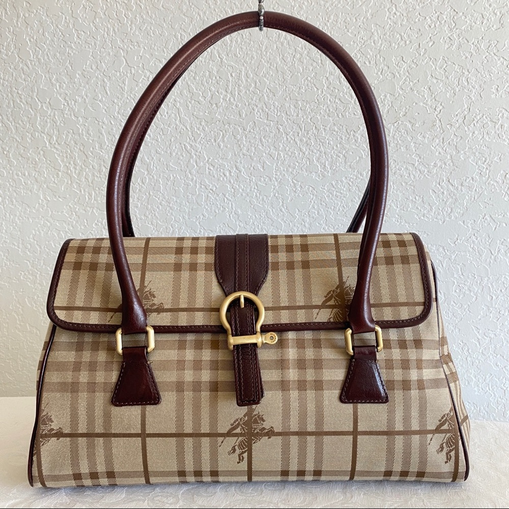 Burberry check canvas bag